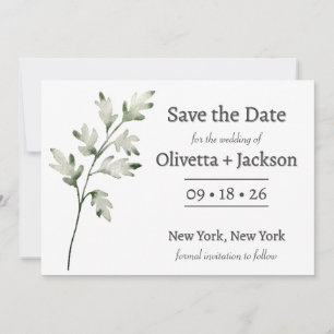 Rustic Dusty Blue Wild Flower Save The Date