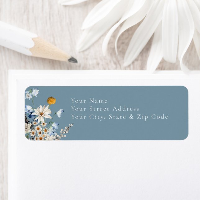 Rustic Dusty Blue Wildflowers & Daisies Shower (Insitu)