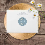 Rustic Dusty Blue Wildflowers & Daisies Wedding Classic Round Sticker<br><div class="desc">Discover the epitome of rustic elegance with our rustic wedding stickers, where timeless beauty meets nature's delicate grace. Against a soft dusty blue backdrop, two hand-painted watercolor bouquets emerge, showcasing a harmonious blend of dusty blue and soft yellow wildflowers, alongside the purity of white daisies and roses. The couple's first...</div>