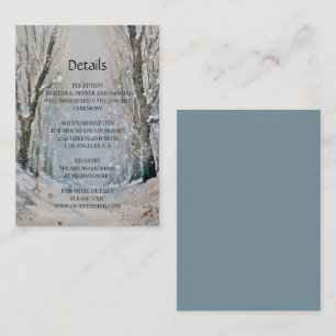 Rustic Dusty Blue Winter Forest Watercolor Wedding Enclosure Card