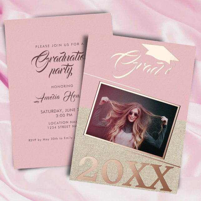 Rustic Dusty Pink Graduate Photo Graduation  (Creator Uploaded)