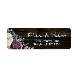 Rustic Dusty Purple Rose Blooms on Dark Wood