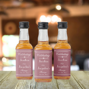 Rustic, Dusty Rose, Custom Wedding Celebration Liquor Bottle Label