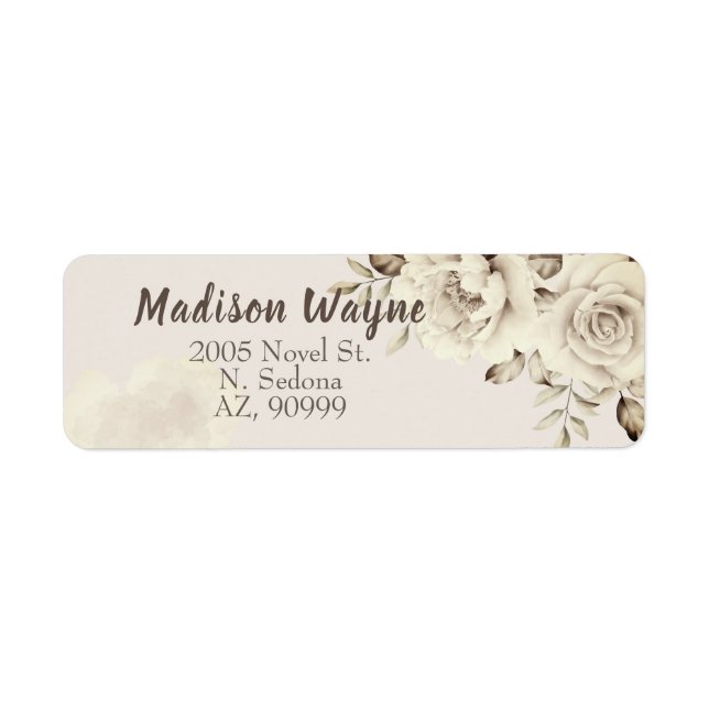 Rustic dusty white roses Return Address Labels (Front)