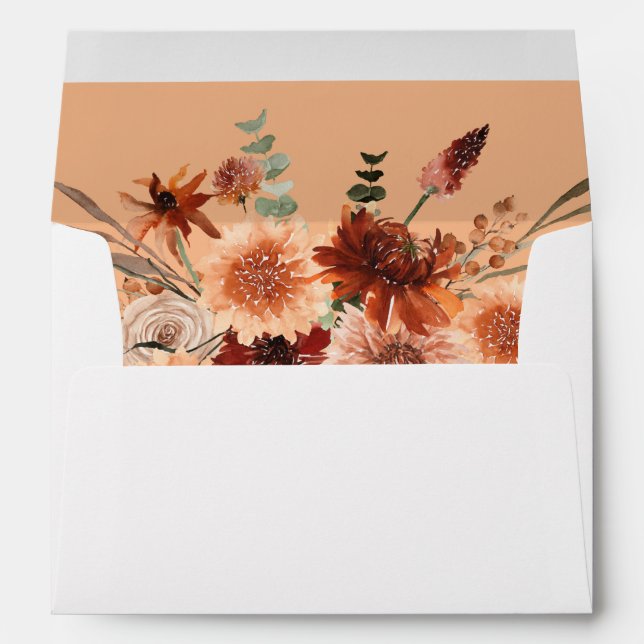 Rustic Earth & Champagne Florals Envelope 2peach (Back (Bottom))