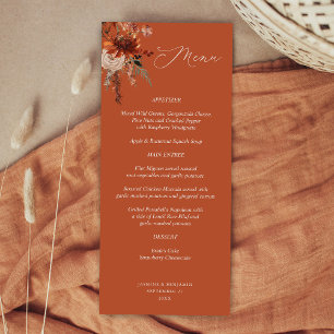 Rustic Earth & Champagne Florals - Terracotta Menu