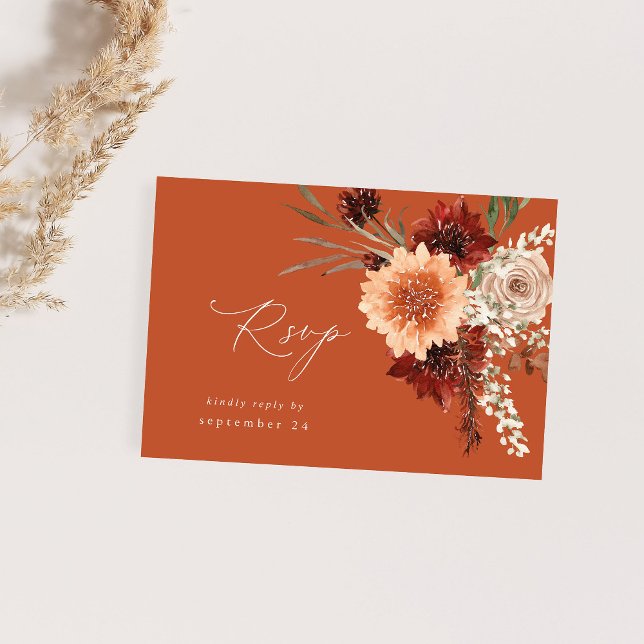 Rustic Earth & Champagne Florals w Meal RSVP -TC (Creator Uploaded)