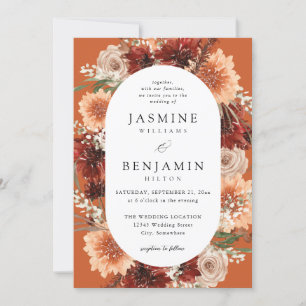 Rustic Earth & Champagne Florals Wedding o2 Invitation