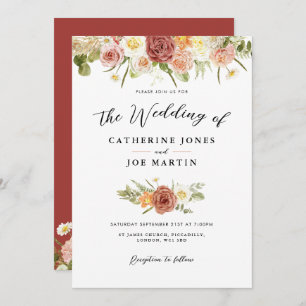 Rustic Earth Floral Wedding Invitation