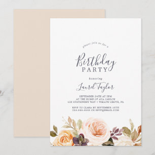 Rustic Earth Florals Birthday Party Invitation