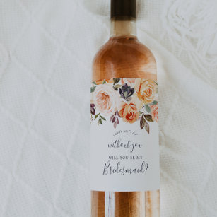 Rustic Earth Florals Bridesmaid Proposal Wine Label