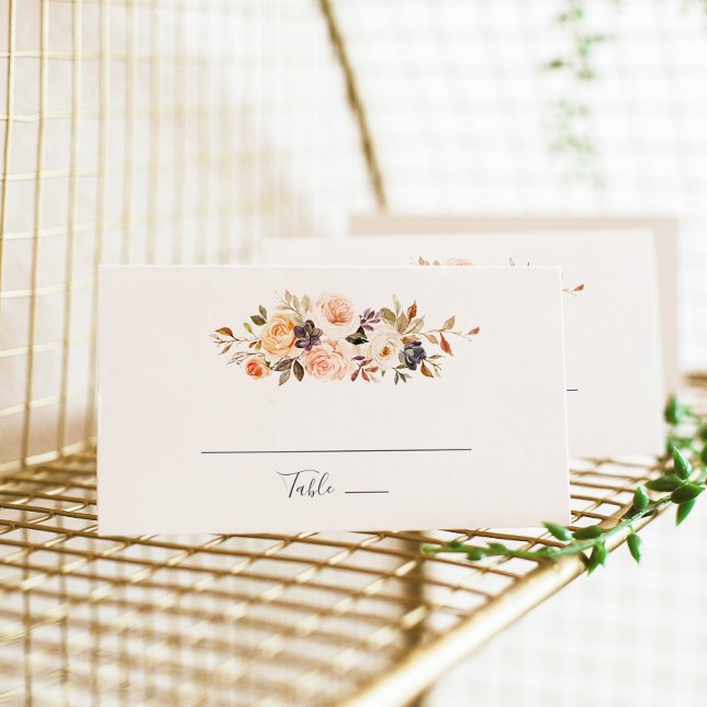 Rustic Earth Florals Flat Wedding Place Card (Creator Uploaded)