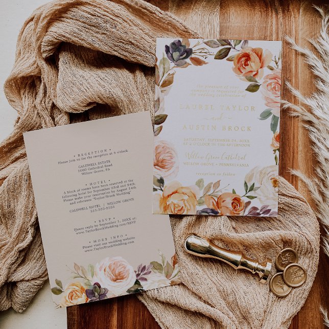 Rustic Earth Florals Gold Foil All In One Wedding (Creator Uploaded)