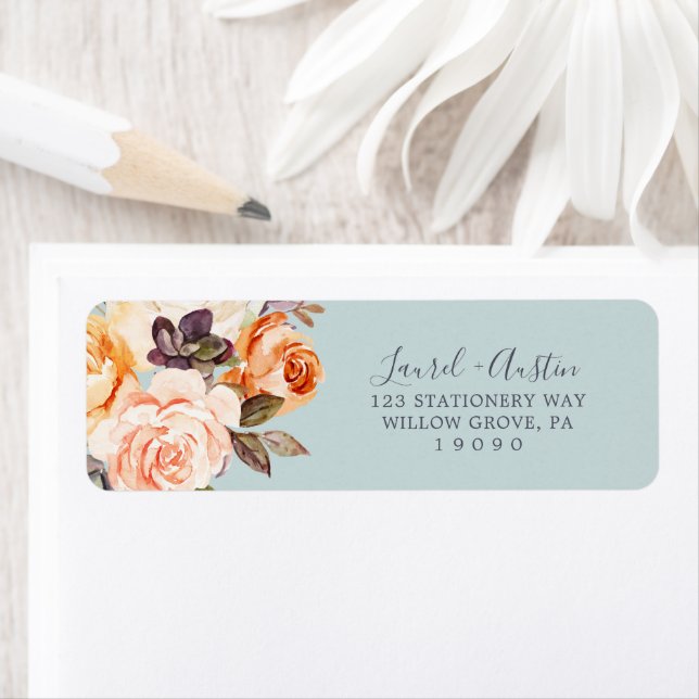 Rustic Earth Florals | Mint Return Address Label (Insitu)