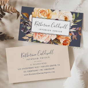 Rustic Earth Florals   Purple Business Card