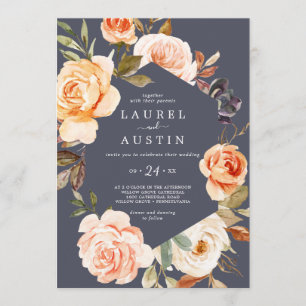 Rustic Earth Florals Purple Casual Wedding Invitation