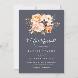 Rustic Earth Florals Purple Elopement Announcement