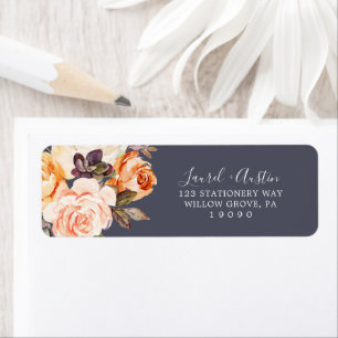 Rustic Earth Florals   Purple Return Address Label