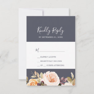 Rustic Earth Florals   Purple Simple RSVP Card