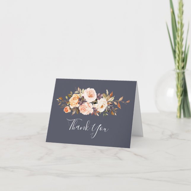 Rustic Earth Florals | Purple Thank You Card (Front)