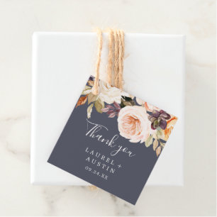 Rustic Earth Florals Purple Thank You Favour Tags