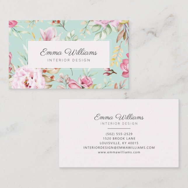 Rustic Earth Florals | Roses Business Card (Front/Back)