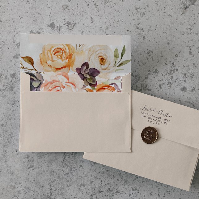 Rustic Earth Florals Wedding Invitation Envelope (Creator Uploaded)
