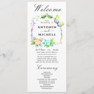 Rustic Earth Florals Wedding Program Programme