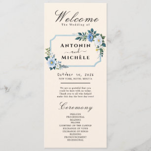 Rustic Earth Florals Wedding Program Programme