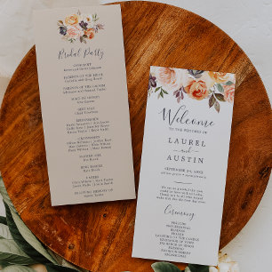 Rustic Earth Florals Wedding Program Programme
