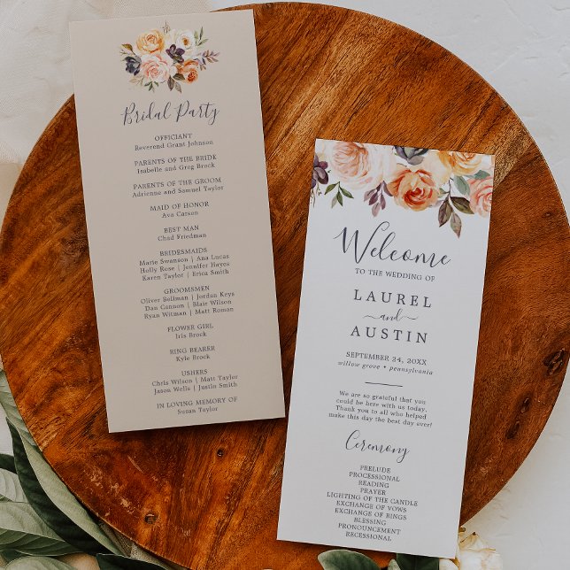 Rustic Earth Florals Wedding Program Programme (Creator Uploaded)