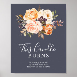 Rustic Earth Purple Candle Burns Memorial Sign