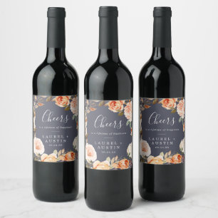 Rustic Earth Purple Cheers Wedding Wine Labels