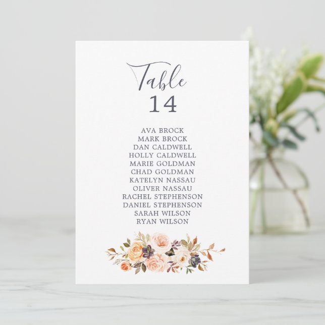 Rustic Earth Table Number Seating Chart Cards (Standing Front)
