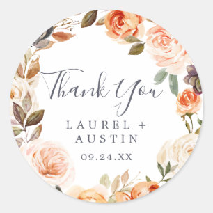 Rustic Earth Thank You Wedding Favour Sticker