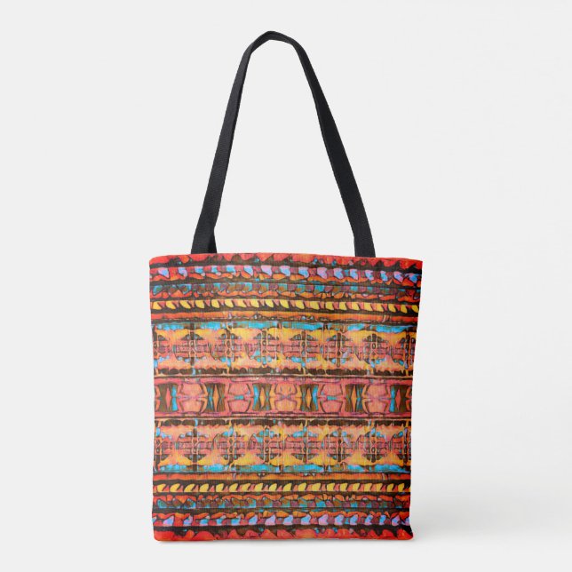 Rustic Earth Tone Tribal  Tote Bag (Back)