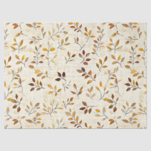 Rustic Earthy Botanical Leaves and Twigs Tissue Paper