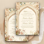 Rustic Earthy Cream Floral Arch Muslim Wedding Invitation<br><div class="desc">Amaze your guests with this elegant islamic wedding invite featuring a beautiful arch and rustic flowers with 'Bismillah' in Arabic calligraphy. Simply add your event details on this easy-to-use template to make it a one-of-a-kind invitation.</div>