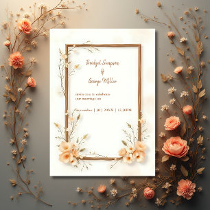 Rustic Earthy Floral Harmony Wedding Invitation