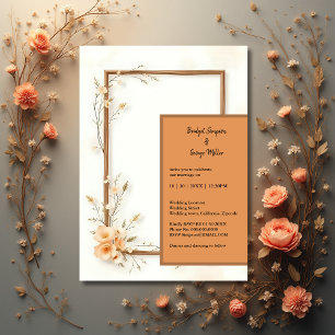 Rustic Earthy Floral Harmony Wedding Invitation
