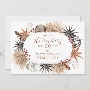Rustic Earthy Holiday Party Invitation