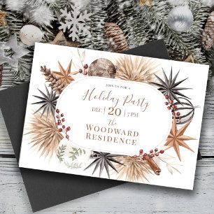 Rustic Earthy Holiday Party  Invitation