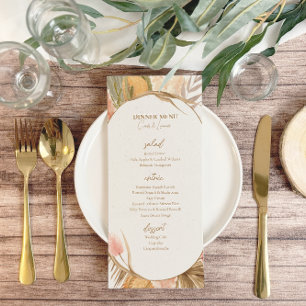 Rustic Earthy Watercolor Floral Wedding Menu