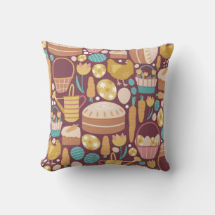 Rustic Easter Celebration Pattern Cushion