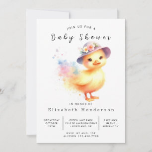 Rustic Editable Duck Baby Shower  Invitation