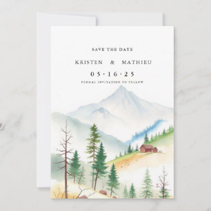 Rustic Editable Mountain Save The Date