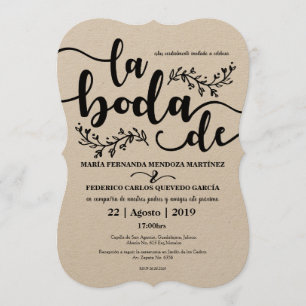 Rustic Editable Spanish Inviation Invitation