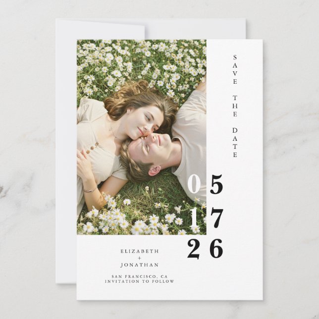 Rustic Editable Trendy Boho Wedding Save The Date (Front)