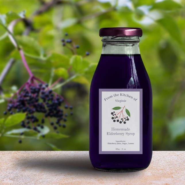 Rustic Elderberry Syrup Bottle Label Sticker (Rustic Elderberry Syrup Bottle Label Sticker)
