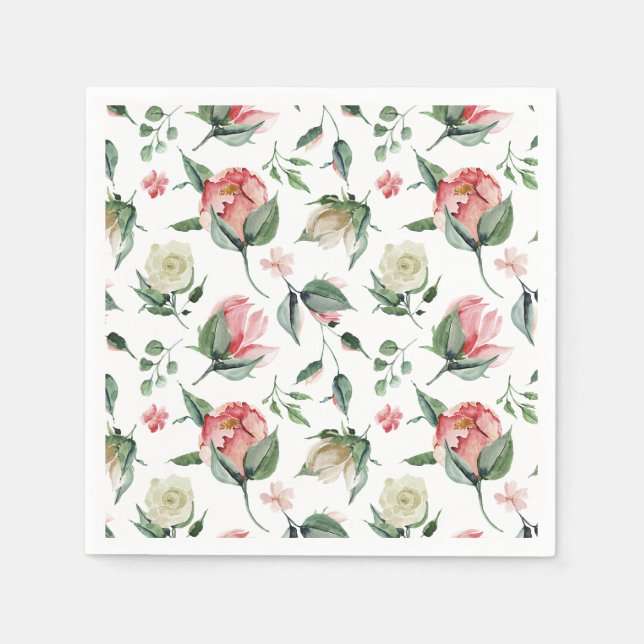 Rustic Elegance Blush Pink Bridal Shower Napkin (Front)